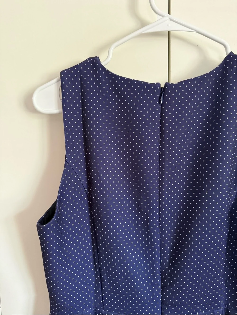 J. Crew Navy Polka Dot Flounce Hem Dress NWT
